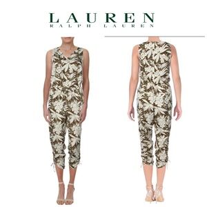 Lauren Ralph Lauren Womens Neila Printed Sleeveless Jumpsuit Olive 6